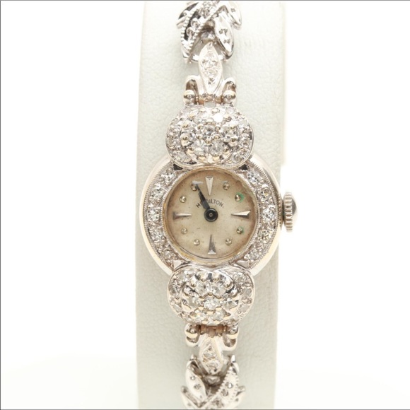 Hamilton Accessories - *Vintage Solid 14K Hamilton Diamond Cocktail Watch